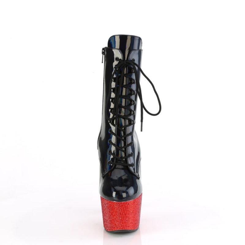 Black / Red Pleaser Bejeweled-1020-7 Women's Boots | FQ4812706