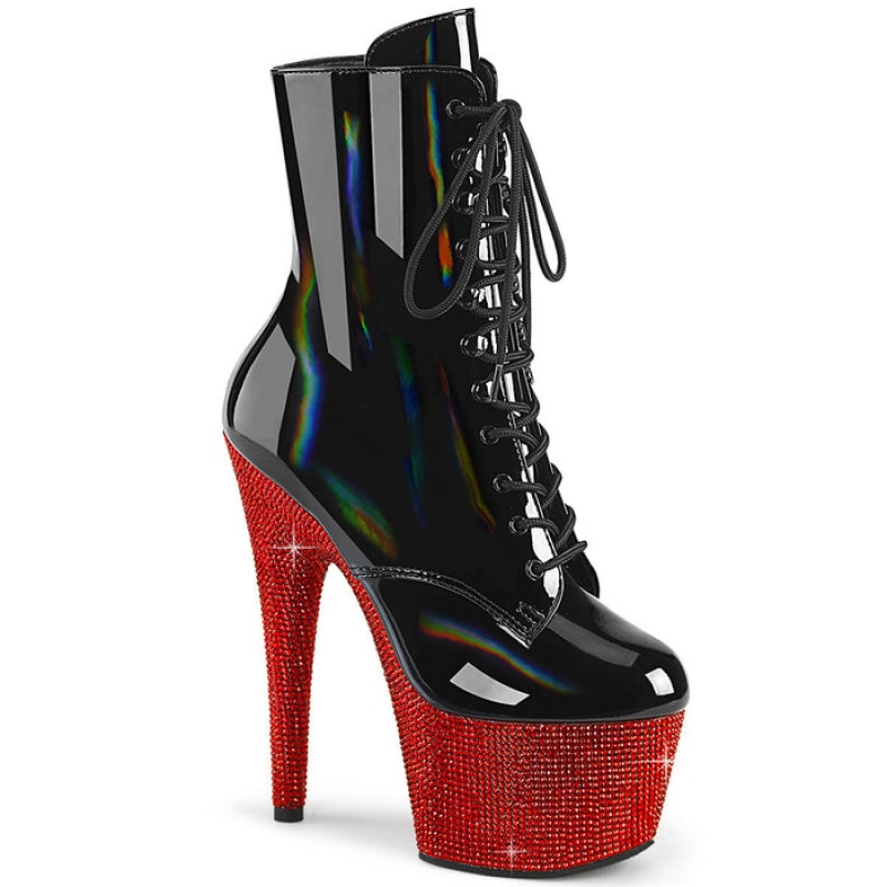 Black / Red Pleaser Bejeweled-1020-7 Women's Boots | FQ4812706