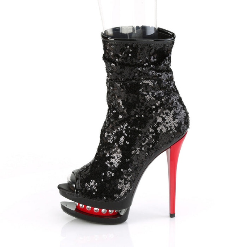 Black / Red Pleaser Blondie-R-1008 Women's Boots | PX1406753