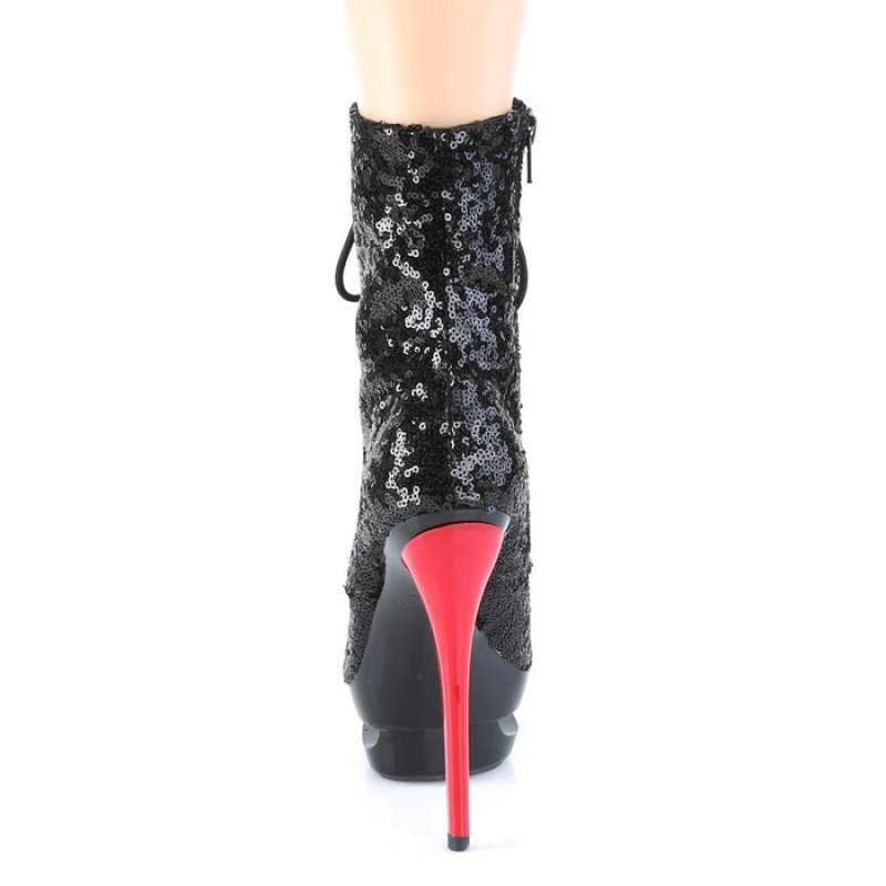 Black / Red Pleaser Blondie-R-1020 Women's Boots | TX4056927