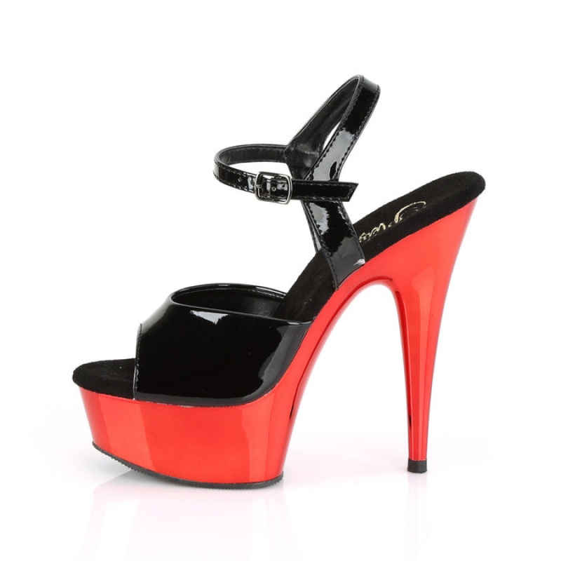 Black / Red Pleaser Delight-609 Women's Sandals | GA9143528