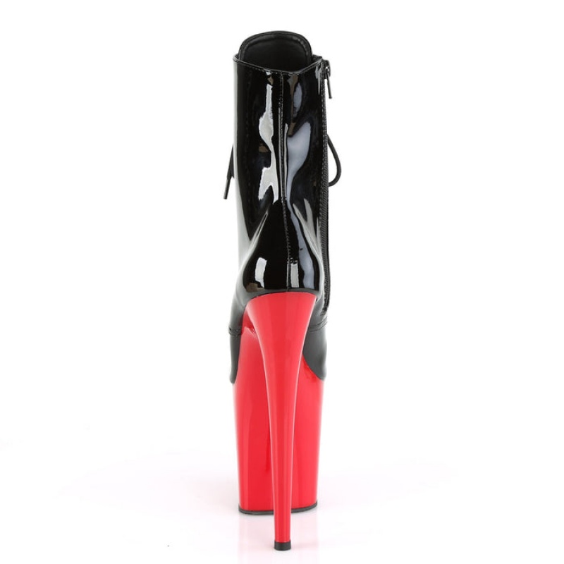 Black / Red Pleaser Flamingo-1020 Women's Boots | FL7621098