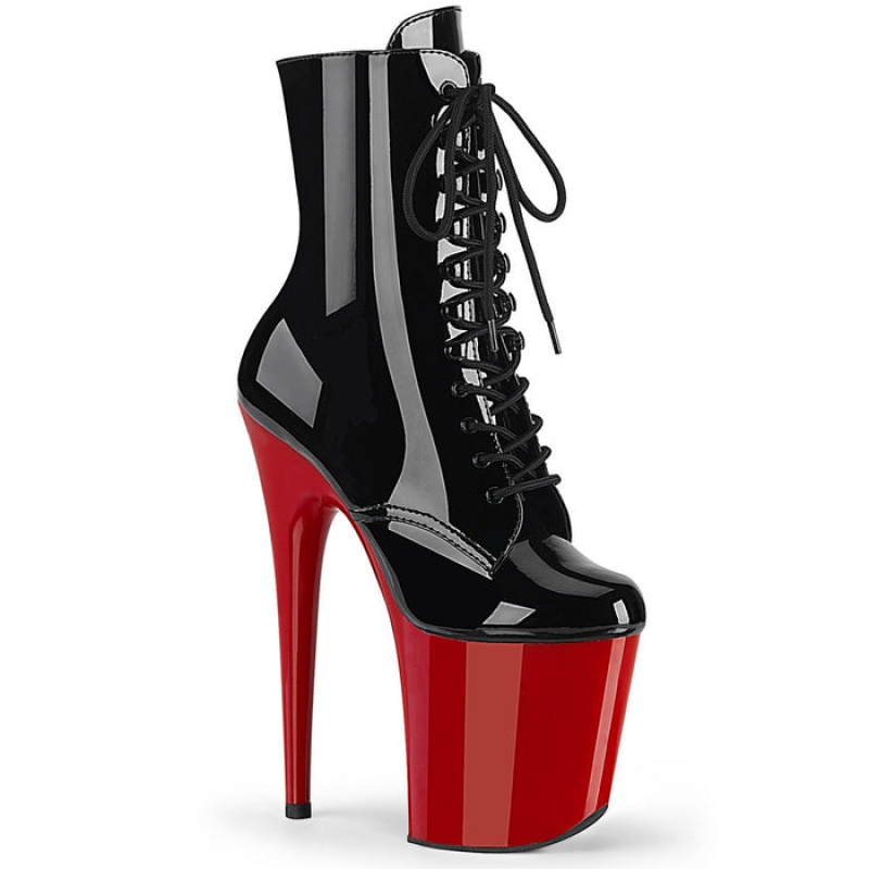 Black / Red Pleaser Flamingo-1020 Women's Boots | FL7621098