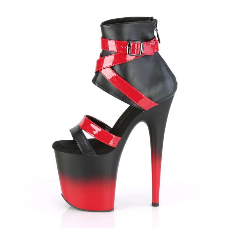 Black / Red Pleaser Flamingo-800-15 Women's Sandals | PY9106423