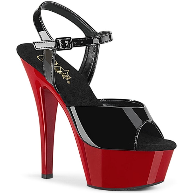 Black / Red Pleaser Kiss-209 Women's Sandals | SL2649187