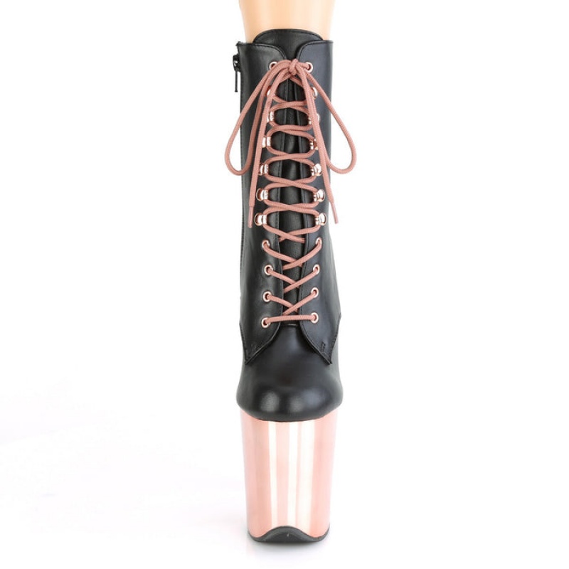 Black / Rose / Gold Pleaser Flamingo-1020 Women\'s Boots | NC1259840