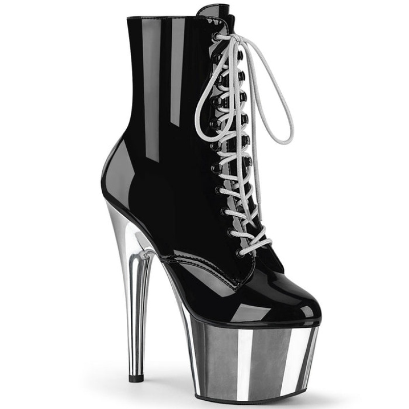 Black / Silver Pleaser Adore-1020 Women's Boots | HN3651098