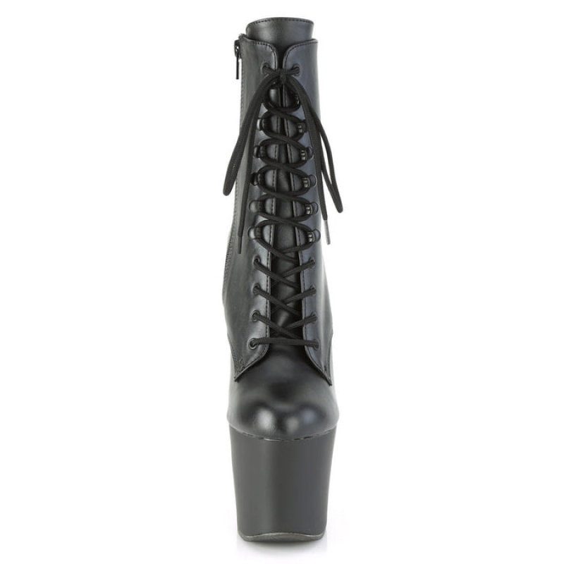 Black / Silver Pleaser Irongrip-1020 Women\'s Boots | LW2746305