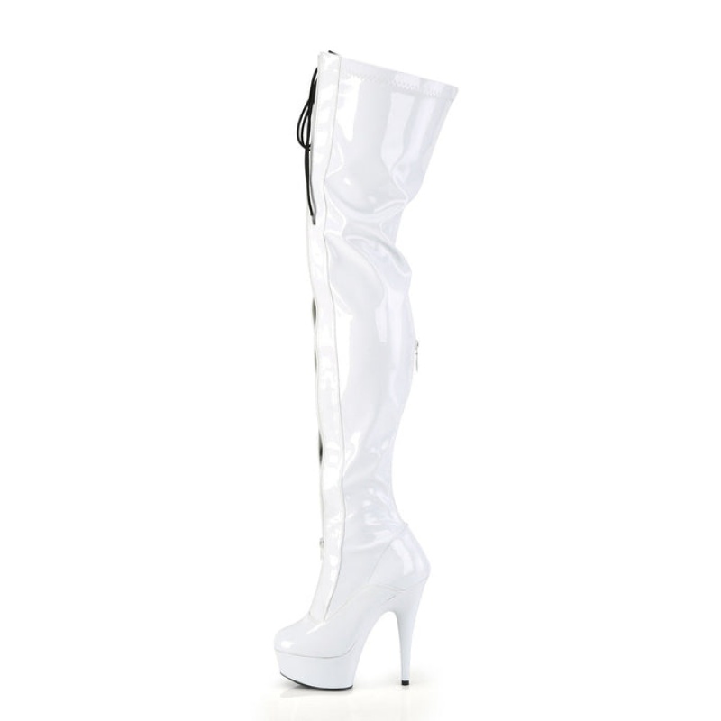 Black / White Pleaser Delight-3027 Women's Boots | WD1769352