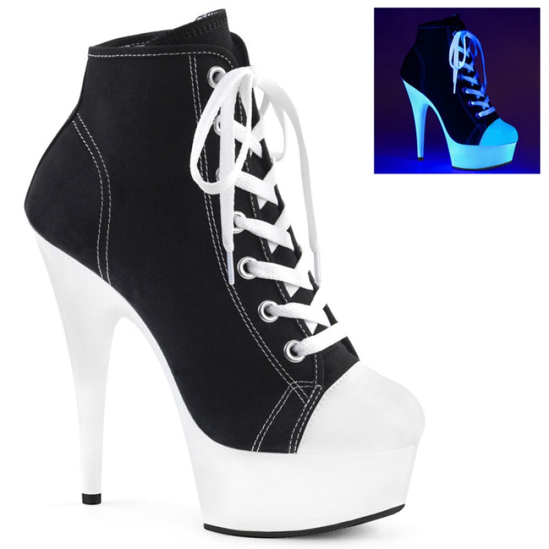 Black / White Pleaser Delight-600SK-02 Women's Pumps | PM9837140