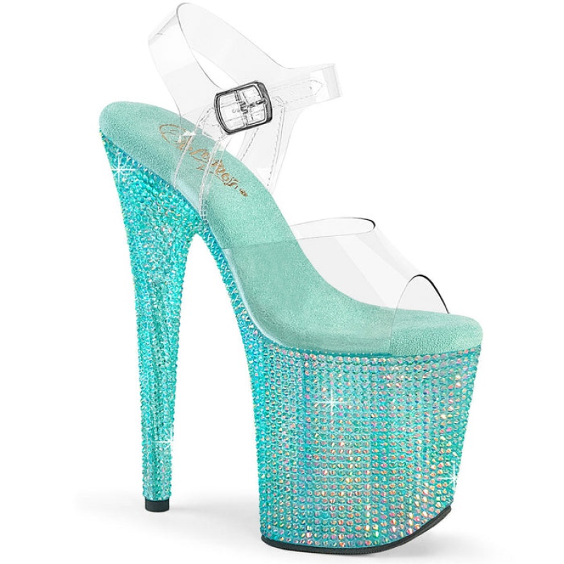 Blue Pleaser Bejeweled-808RRS Women's Sandals | ZM9208543