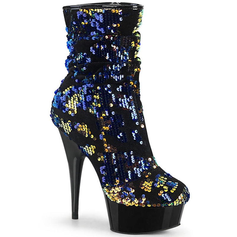 Blue / Black Pleaser Delight-1004 Women's Boots | ES4805219