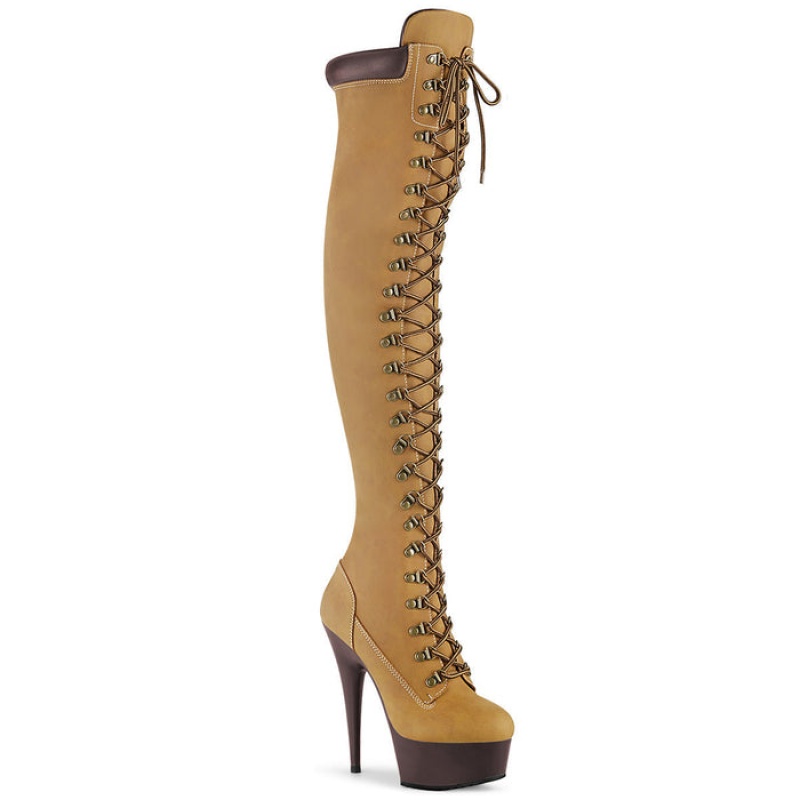 Brown / Brown Pleaser Delight-3000TL Women's Boots | VW1968247