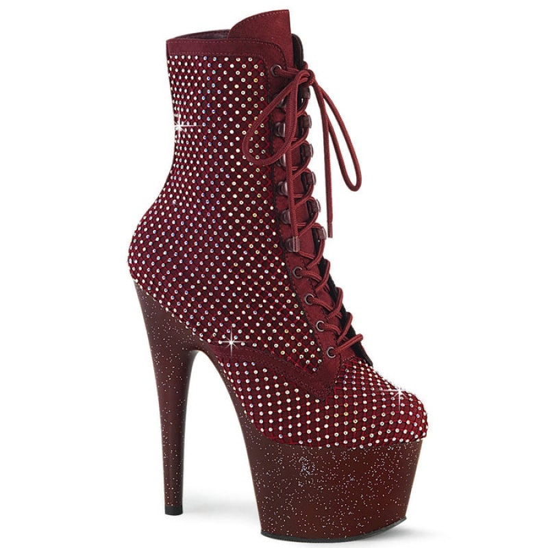 Burgundy Pleaser Adore-1020RM Women's Boots | PJ5364891