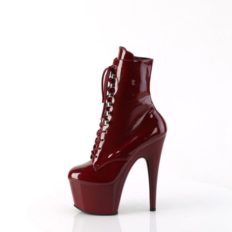 Burgundy Pleaser Adore-1020 Women's Boots | PN5641897