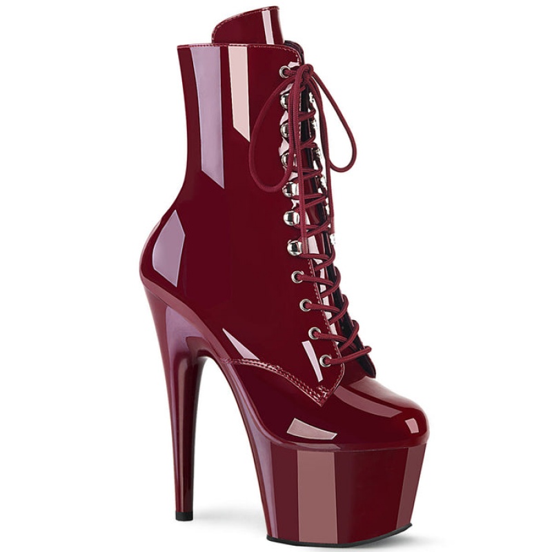 Burgundy Pleaser Adore-1020 Women's Boots | PN5641897