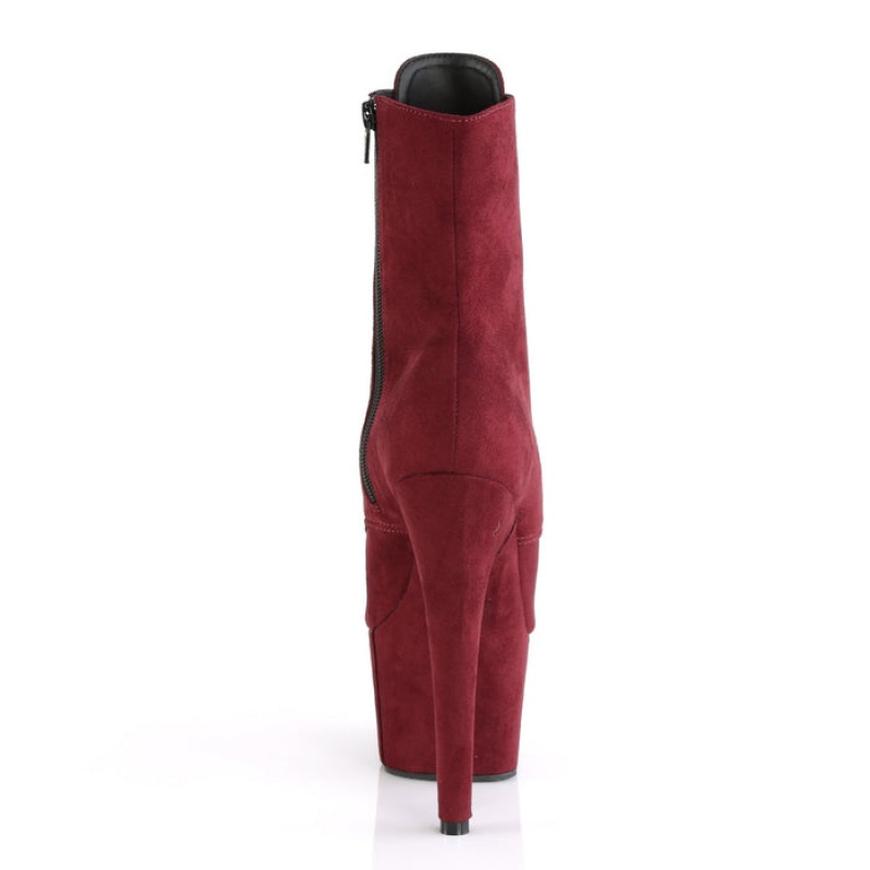 Burgundy Pleaser Adore-1021FS Women's Boots | SR1809273