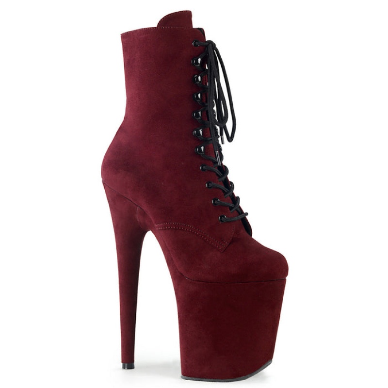 Burgundy Pleaser Flamingo-1020FS Women's Boots | VT6431205