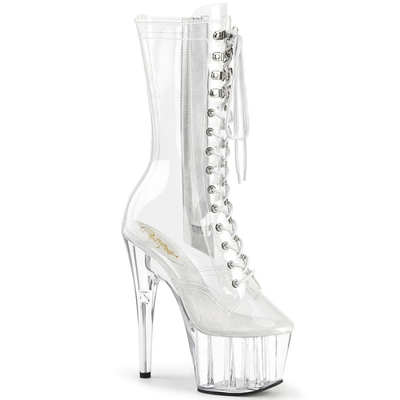 Clear Pleaser Adore-1050C Women's Boots | NR4675890