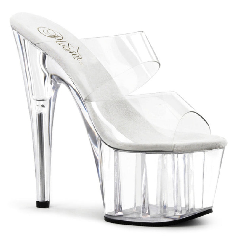 Clear Pleaser Adore-702 Women's Slides | EG2561487