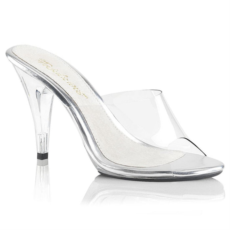 Clear Pleaser Caress-401 Women's Slides | ZQ4609852