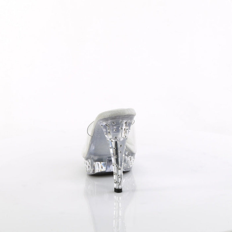 Clear Pleaser Cocktail-501SDT Women's Slides | KV4960517