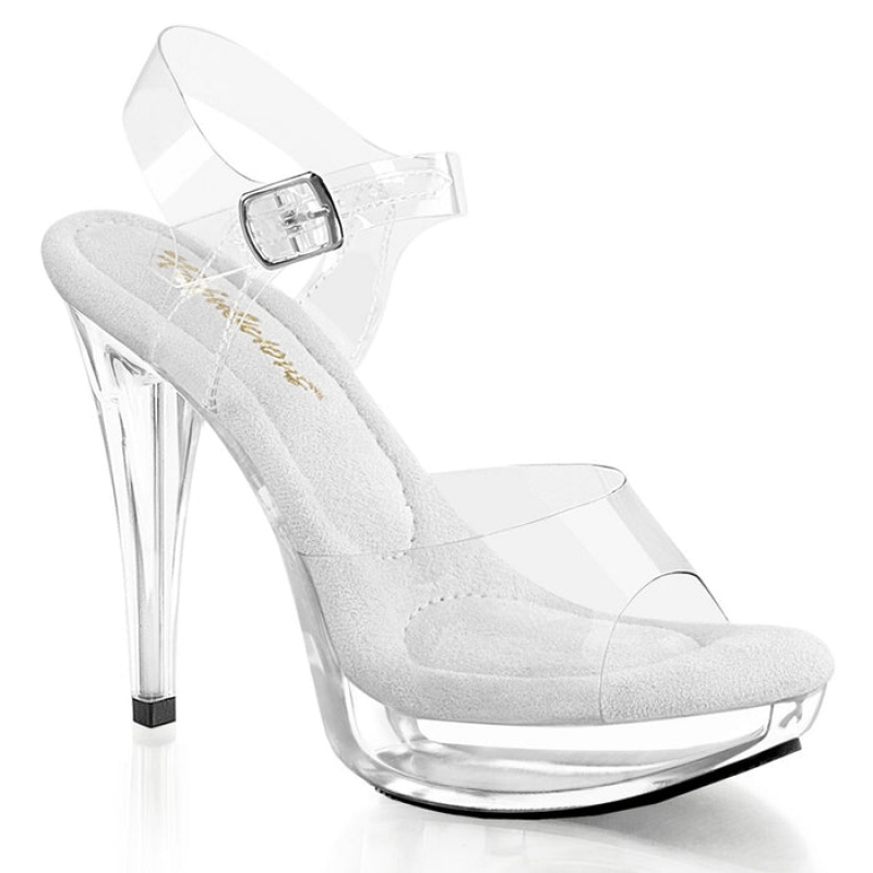 Clear Pleaser Cocktail-508 Women's Sandals | CU3091865