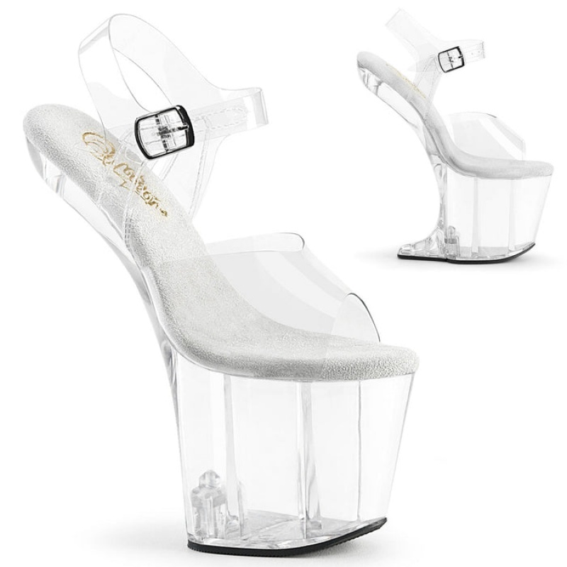 Clear Pleaser Craze-808 Women's Sandals | NR4521906