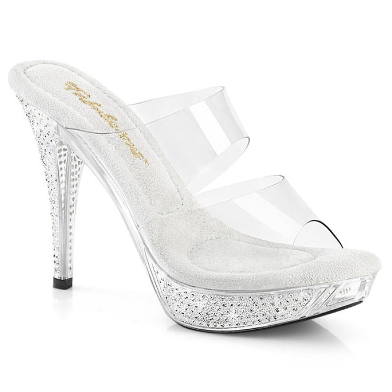 Clear Pleaser Elegant-402 Women's Slides | SZ9358421