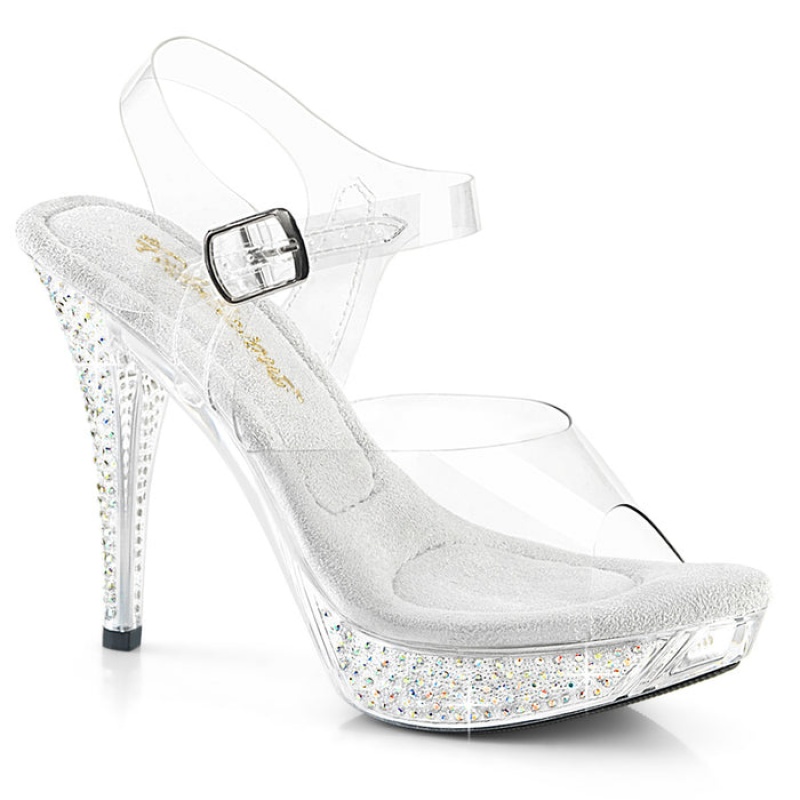 Clear Pleaser Elegant-408ABRS Women's Sandals | TZ1459068