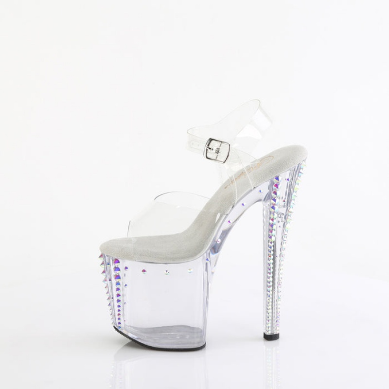 Clear Pleaser Enchant-708RS-02 Women's Sandals | EH6238540