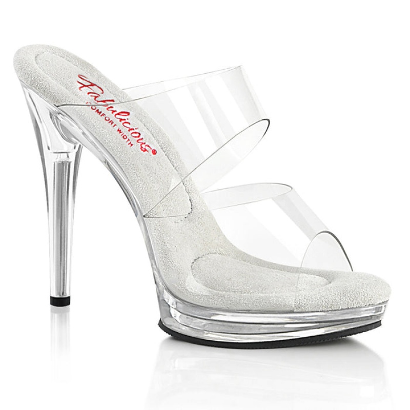 Clear Pleaser Glory-502 Women's Slides | XS2916530