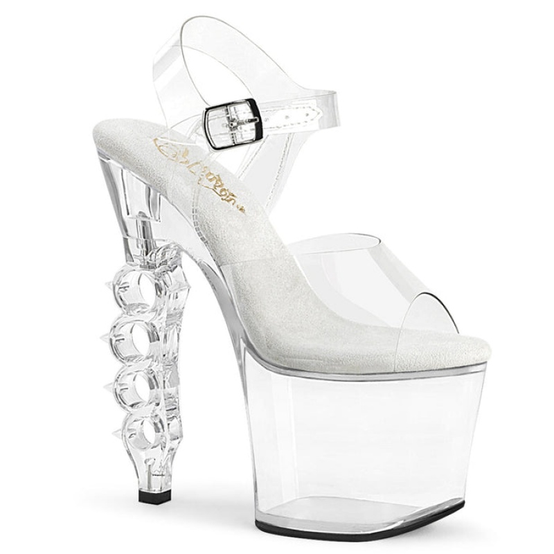 Clear Pleaser Irongrip-708 Women's Sandals | DX2364710