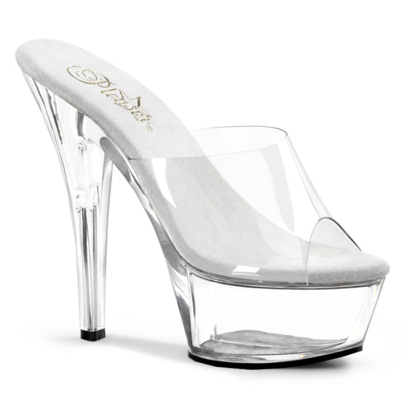 Clear Pleaser Kiss-201 Women's Slides | SK2045179