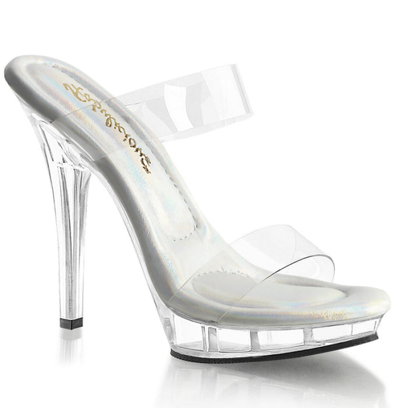 Clear Pleaser Lip-102-1 Women's Slides | GP4562793