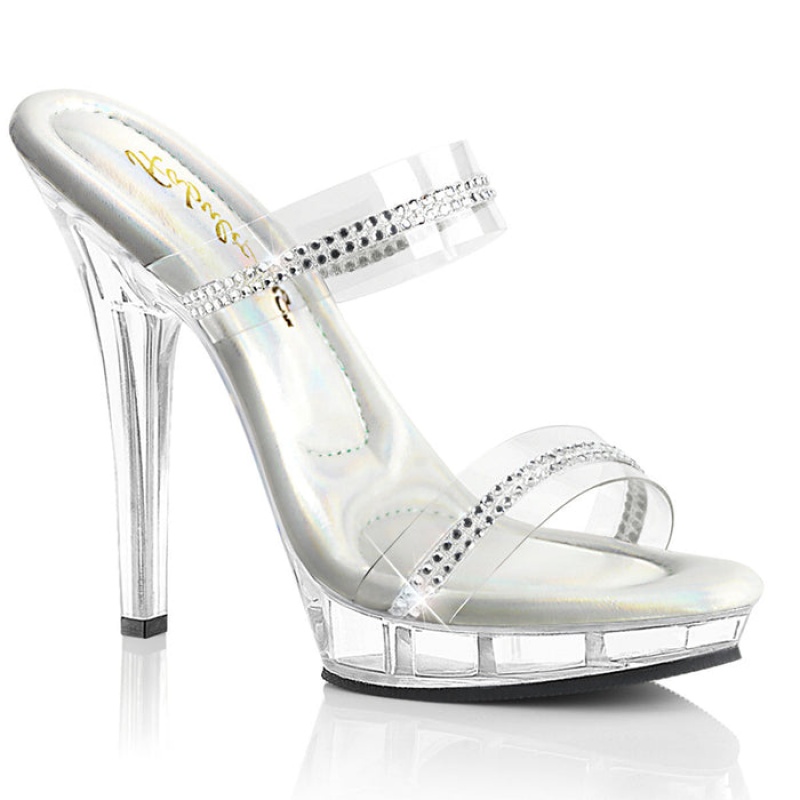 Clear Pleaser Lip-102-2 Women's Slides | EY5267394