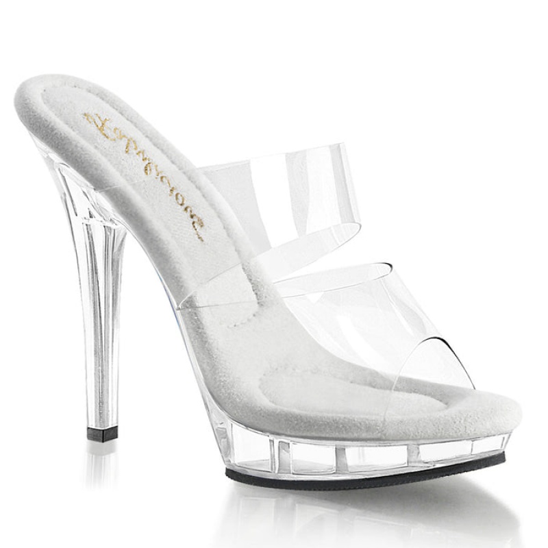 Clear Pleaser Lip-102 Women's Slides | DG3891504