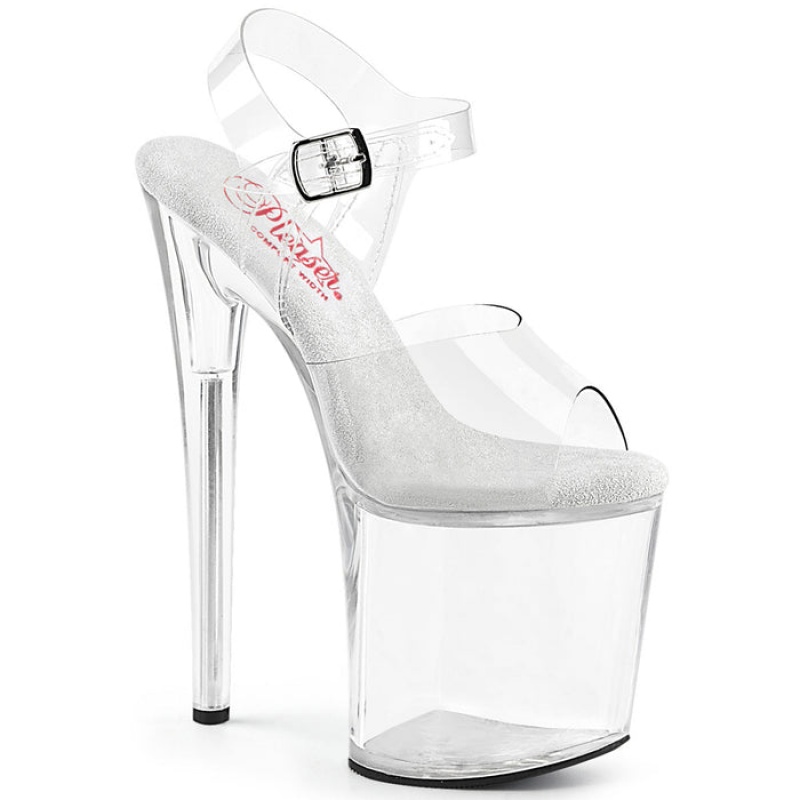 Clear Pleaser Naughty-808 Women's Sandals | AE5103297