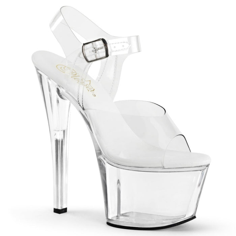 Clear Pleaser Sky-308VL Women's Sandals | BF7893150