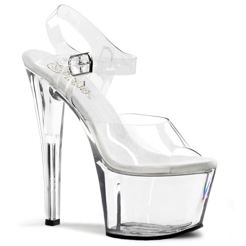 Clear Pleaser Sky-308 Women's Sandals | QV9786325