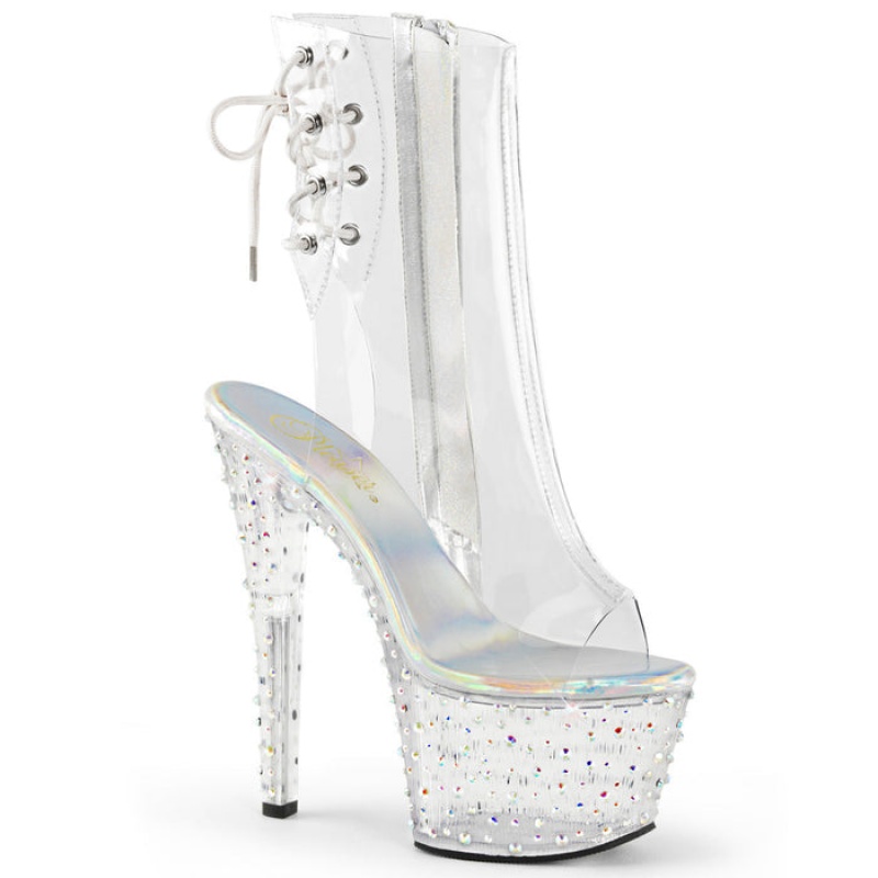 Clear Pleaser Stardance-1018C-7 Women's Boots | JK9716534