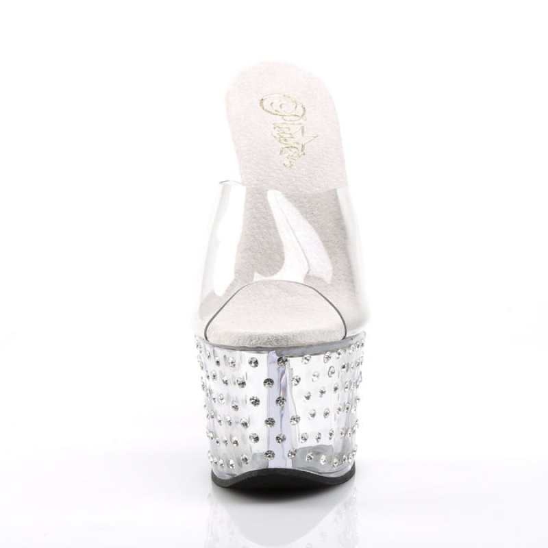 Clear Pleaser Stardust-701 Women\'s Slides | IX9463180