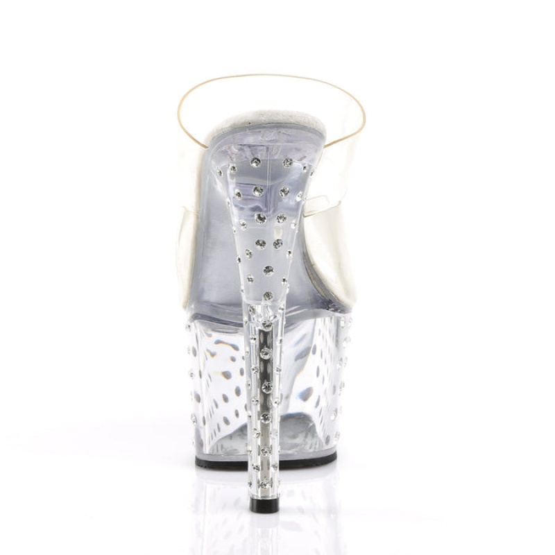 Clear Pleaser Stardust-702 Women's Slides | DM2460593