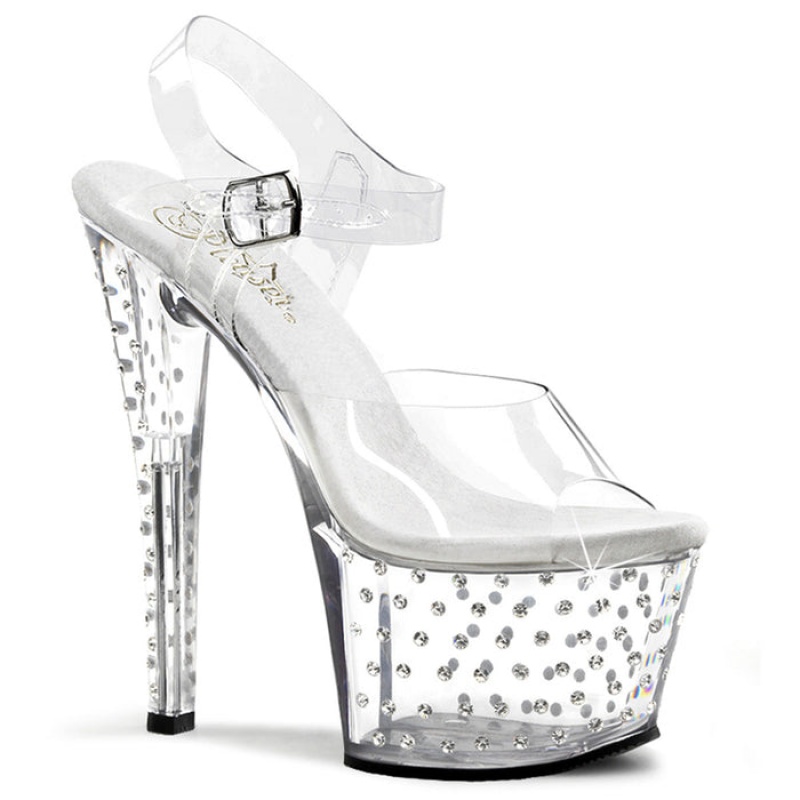 Clear Pleaser Stardust-708 Women's Sandals | UL0721549