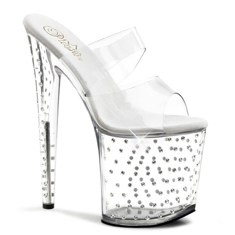 Clear Pleaser Stardust-802 Women's Slides | IJ4870569