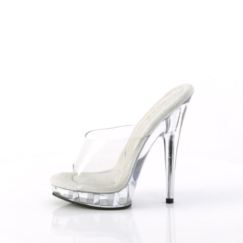 Clear Pleaser Sultry-601 Women's Slides | NY6153407