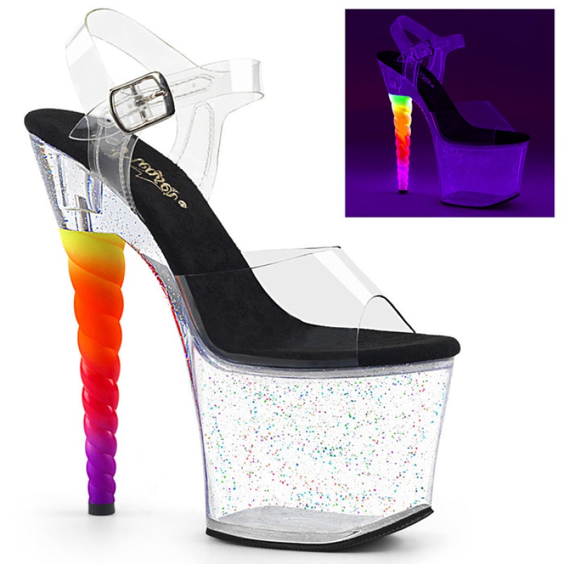 Clear Pleaser Unicorn-708MG Women's Sandals | TR2968341