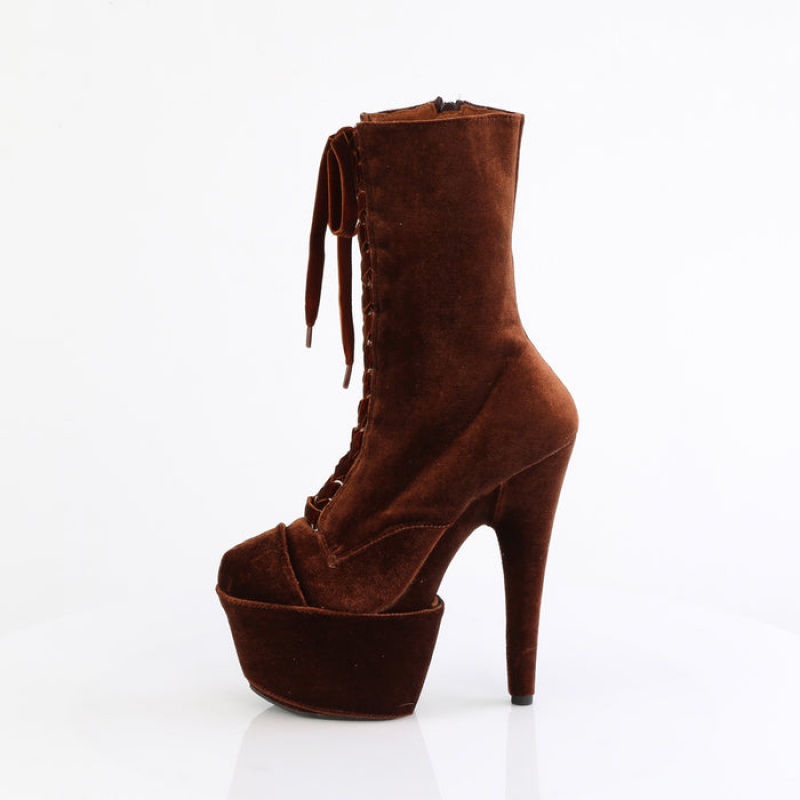 Dark / Brown Pleaser Adore-1045VEL Women's Boots | TX6495208