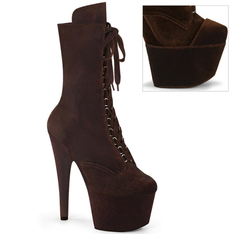 Dark / Brown Pleaser Adore-1045VEL Women's Boots | TX6495208