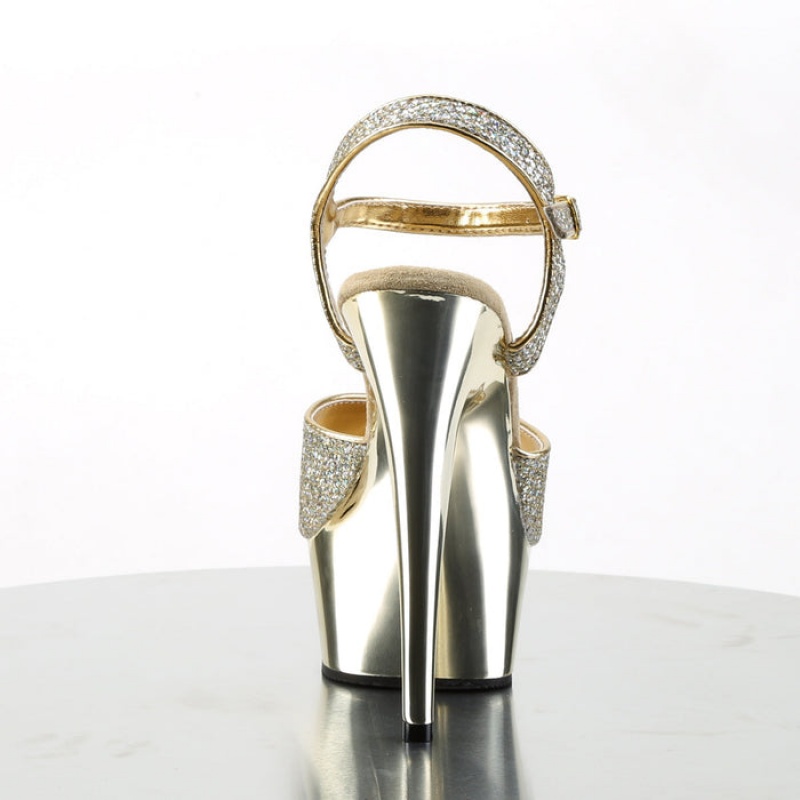 Gold Pleaser Delight-609G Women's Sandals | EO4537269